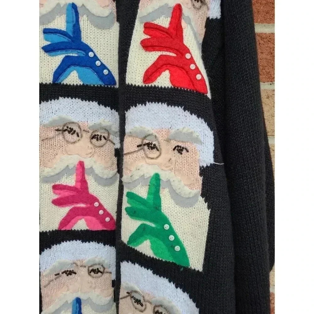 Vintage Susan Bristol Santa Claus Sweater Christmas Cardigan Women's Size XL - Picture 4 of 14
